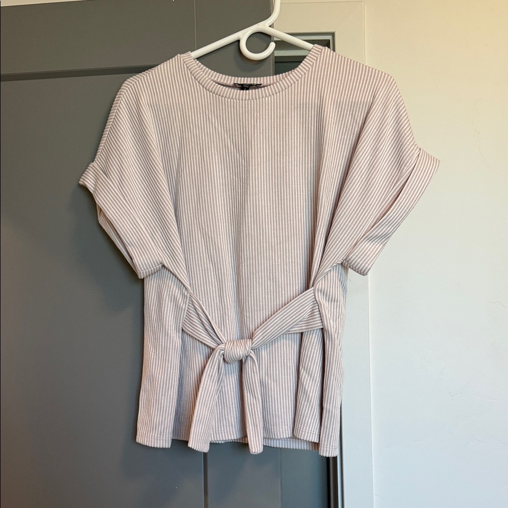 Express Striped Tie-Front Top